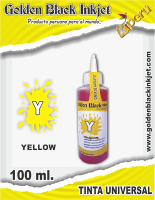 Aplicador 100ml de Tinta YELLOW para Sistema Continuo HP, Canon, Brother